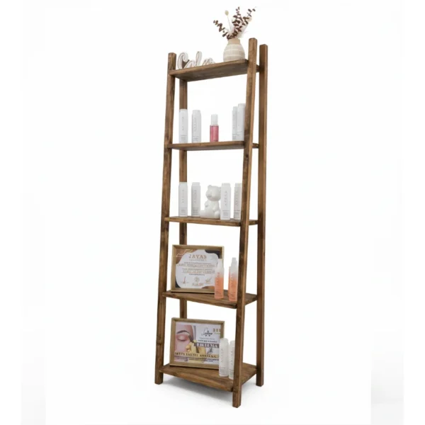 Estante decorativo Ascent de pino natural barnizado, diseño nórdico moderno Early American