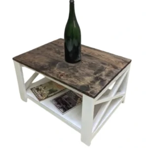 Mesa de Centro Farmhouse Blanca-Early American 80x60x45cm