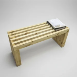 Banca de diseño minimalista para exterior e interior.