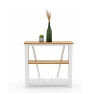Credenza 3 niveles FarmHouse Blanco – Madera de Pino 90×90×30cm