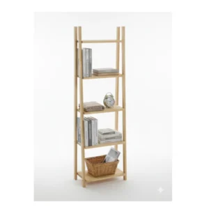 Estante de madera de pino estilo nórdico Ascent, acabado liso barnizado natural